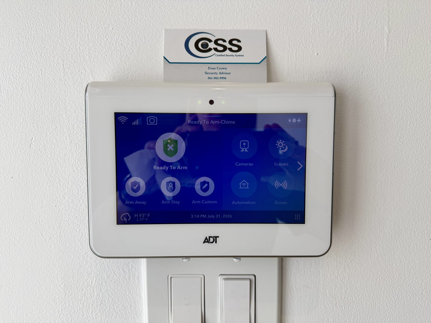 ADT command panel