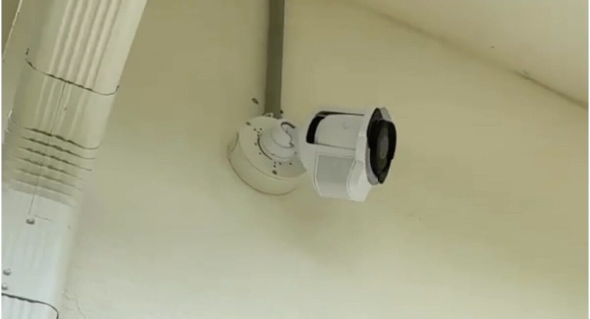 Security camera installation photos — bullet camera